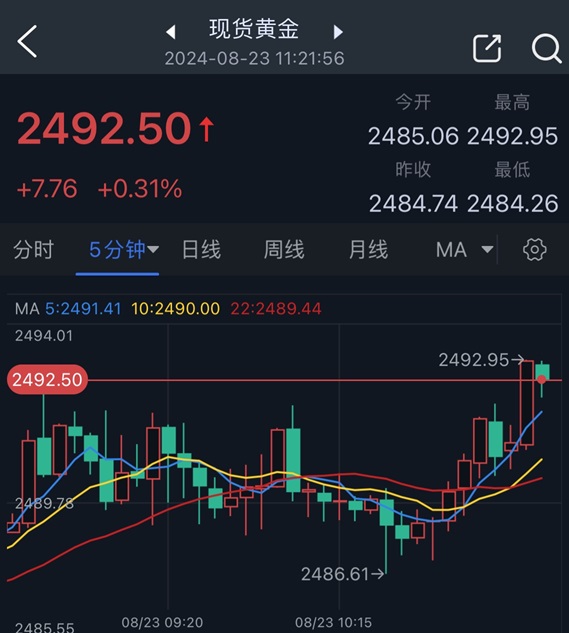 黄金短线突然一波拉升！金价突破2490美元 FXStreet高级分析师金价技术前景分析