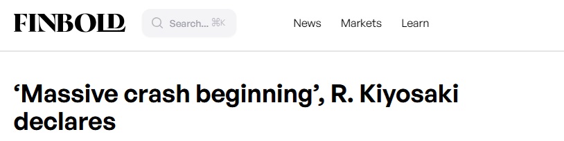 《富爸爸穷爸爸》作者罗伯特·清崎警告：“大崩盘已经开始了”！