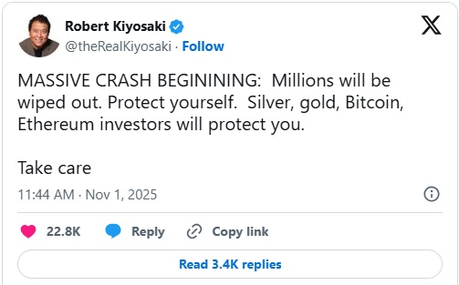 《富爸爸穷爸爸》作者罗伯特·清崎警告：“大崩盘已经开始了”！