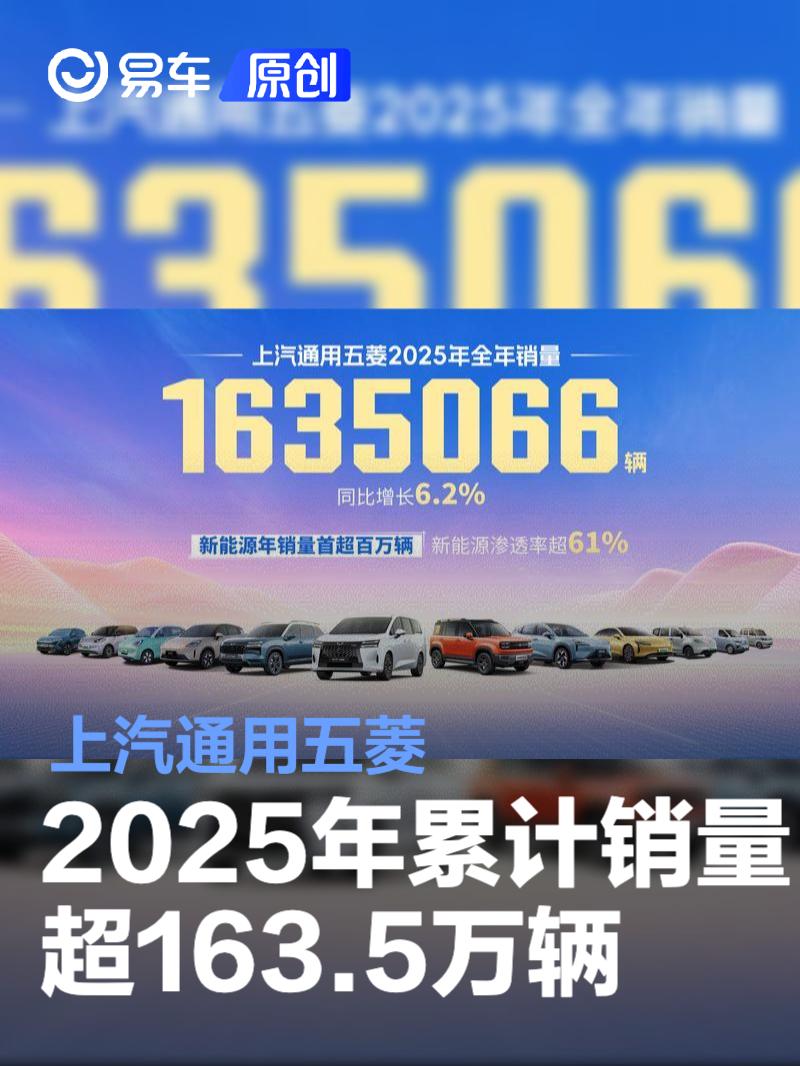 上汽通用五菱2025年累计销量超163.5万辆 同比增长6.2%