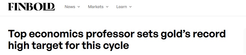 黄金大多头来了！金价暴涨后 顶级经济学教授设定新的黄金历史新高目标价