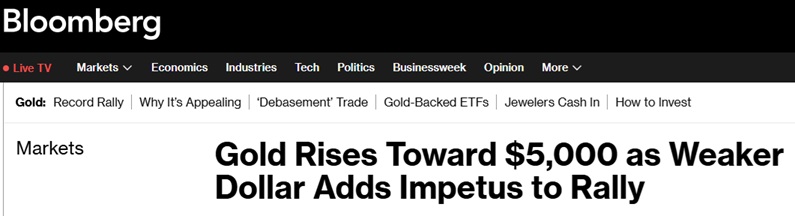 黄金刚刚又爆发！金价逼近5000创新高 特朗普称美将对格陵兰实现全面进入