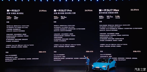 售2199万起新款小米SU7上市四大维度升级入门配置很夯(图2)